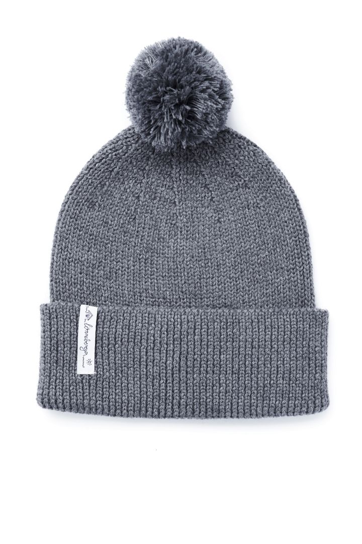 Rib Knit Boobl Hat with Merino Wool grey