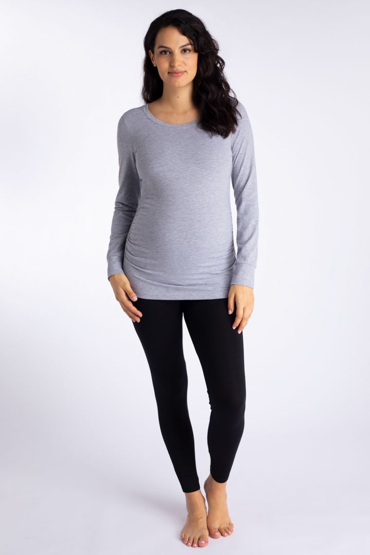 Umstandsshirt aus Bio-Baumwolle grau