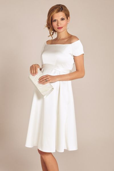 Umstandsbrautkleid mit U-Boot Ausschnitt