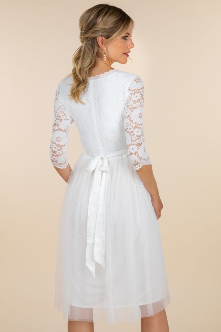 Midi Umstandsbrautrock aus Tüll elfenbein