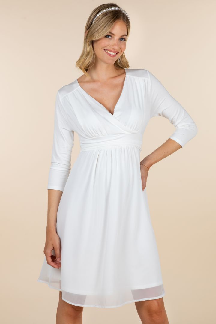 Ecovero Umstands- und Stillbrautkleid mit Chiffon Rock