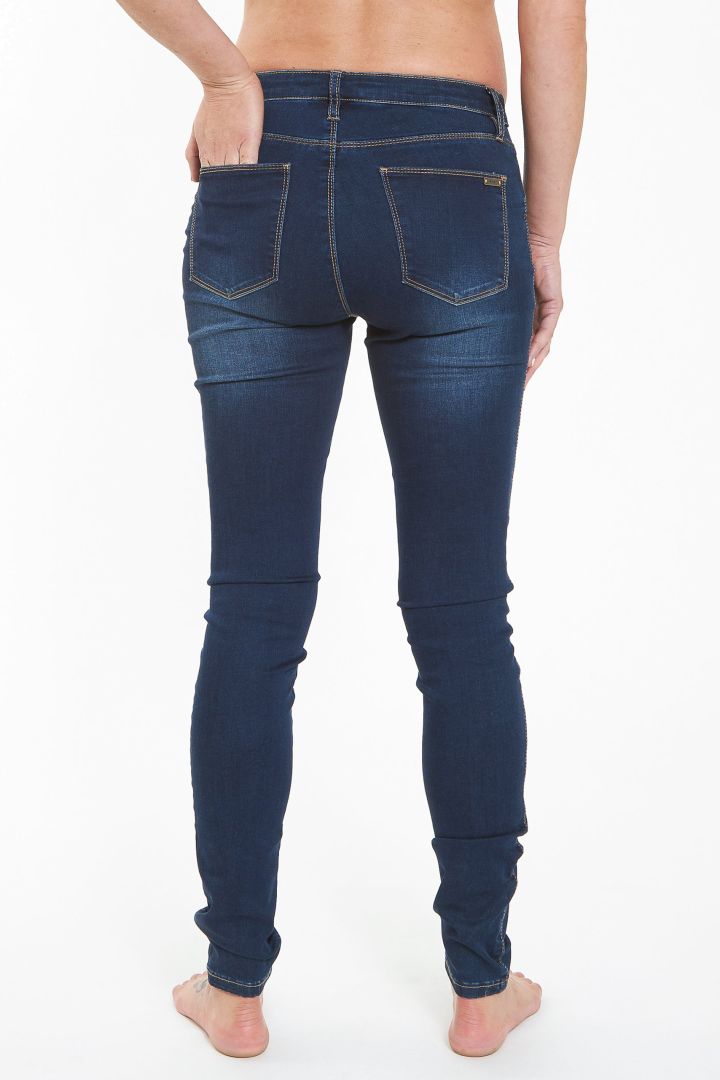 Skinny Umstandsjeans mit elastischen Einsätzen