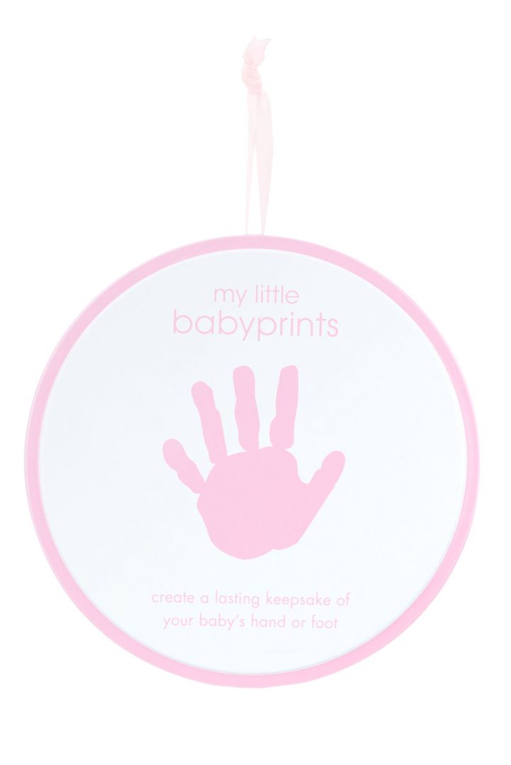 Baby Hand oder Fuß Abdruckset Geschenkdose rosa