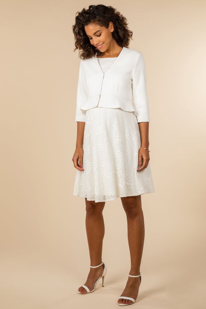 Umstands-Brautjacke mit Schößchen