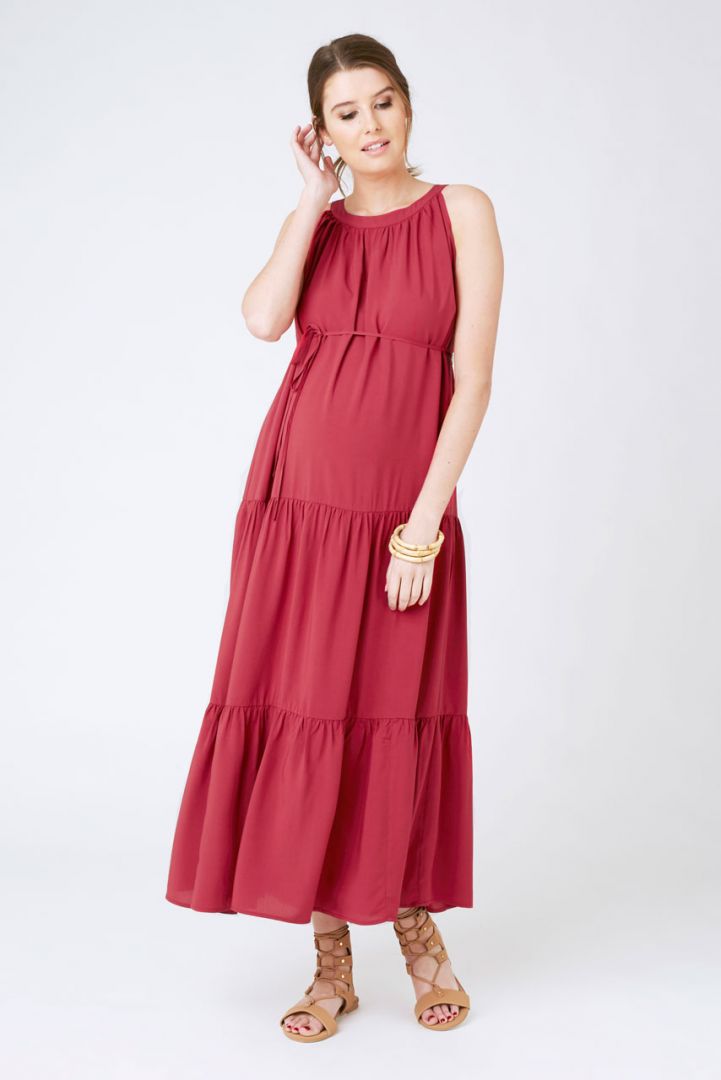 Maxi Umstandskleid mit Volants