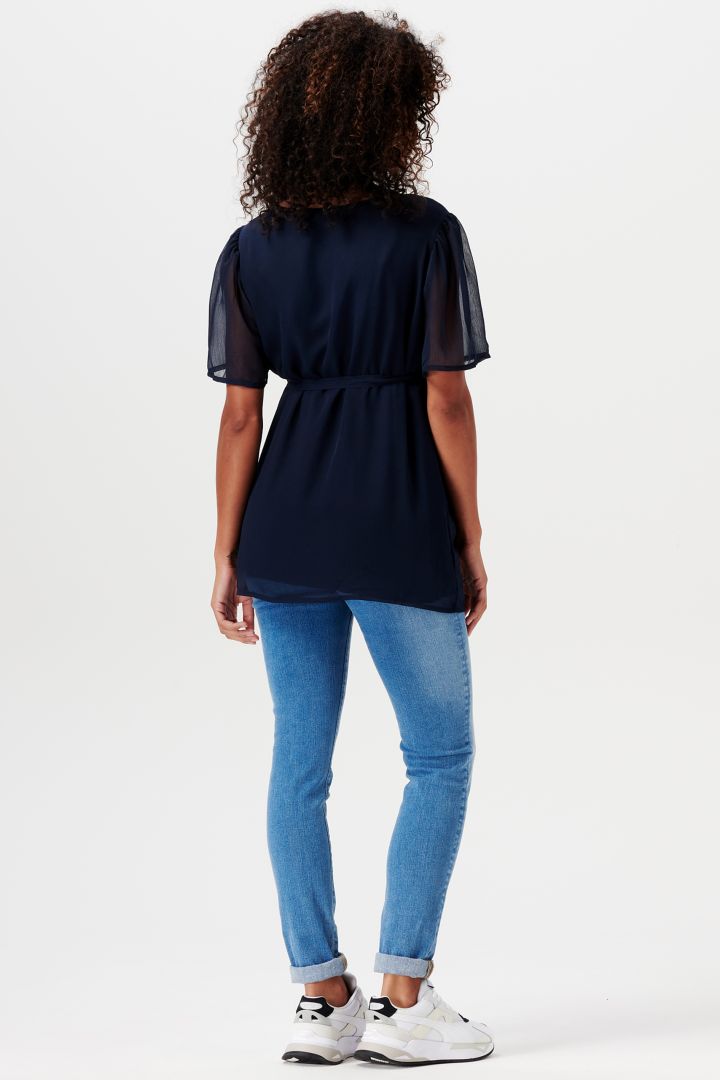 Eco Chiffon Maternity Blouse navy