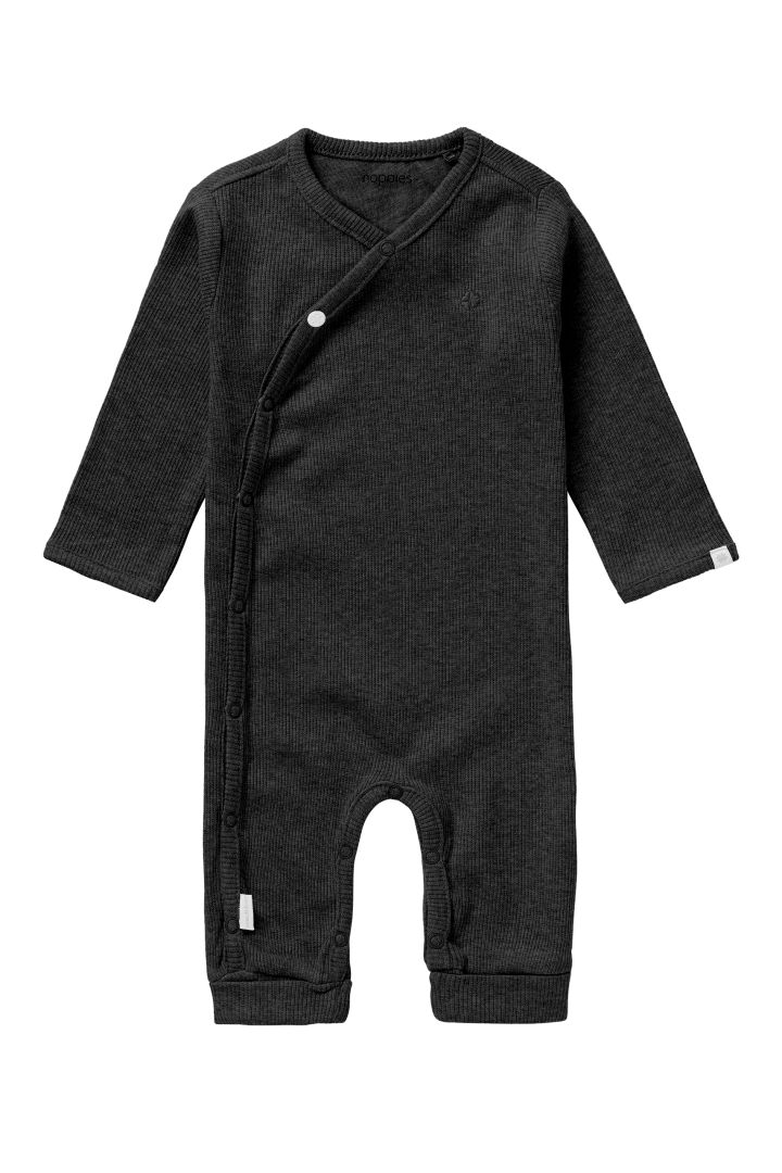 Rib Knit Romper dark grey