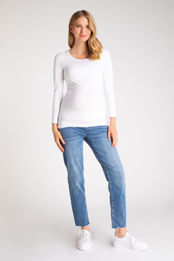 Umstands- und Stillshirt aus Bio-Baumwolle weiß