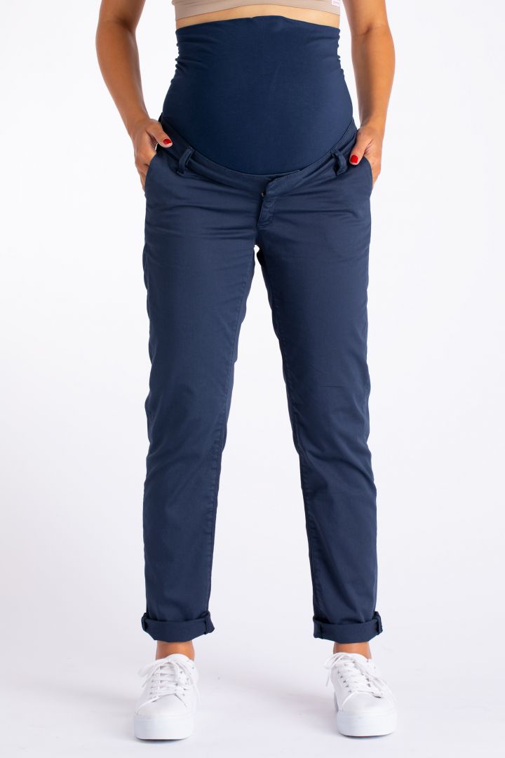 Chino Umstandshose aus Bio-Baumwolle navy
