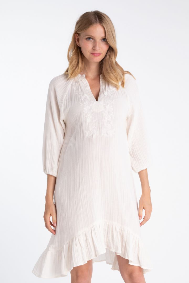 Double Cotton Boho Umstandskleid