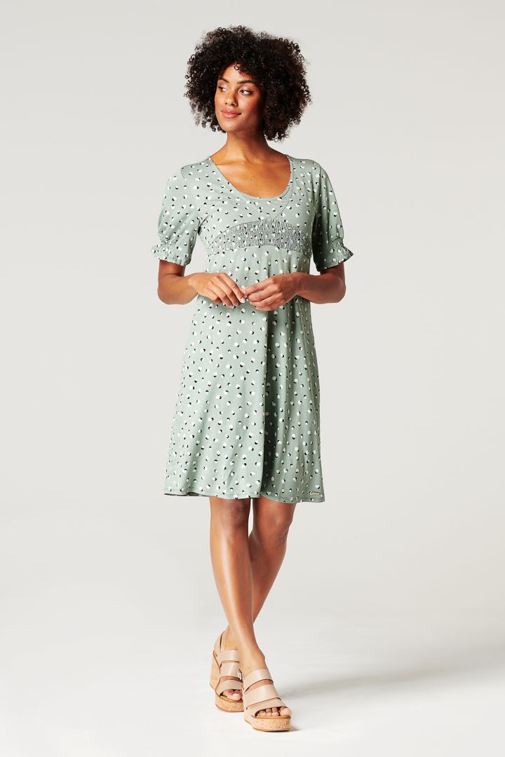 Ecovero Umstands- und Stillkleid mit Print mint