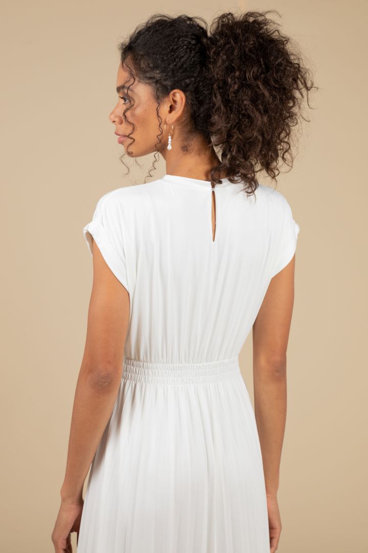 Midi Umstandsbrautkleid mit Plissees