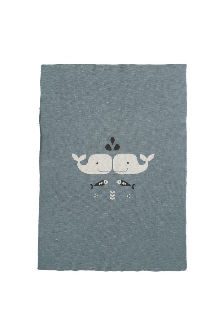 Organic Knitted Baby Blanket Whale