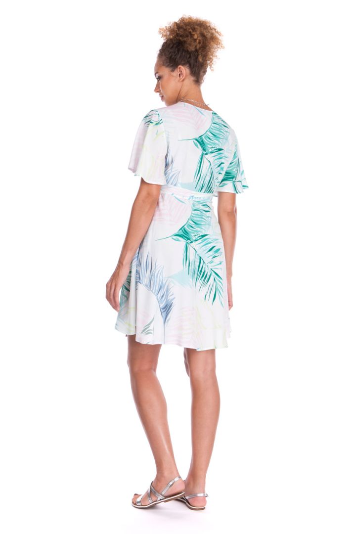 Umstandswickelkleid mit Palmen Print