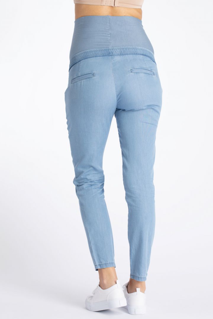 Organic Chambray Umstandshose in Denim-Optik