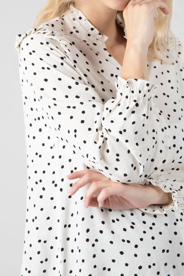 Umstands- und Stillbluse mit Punkten