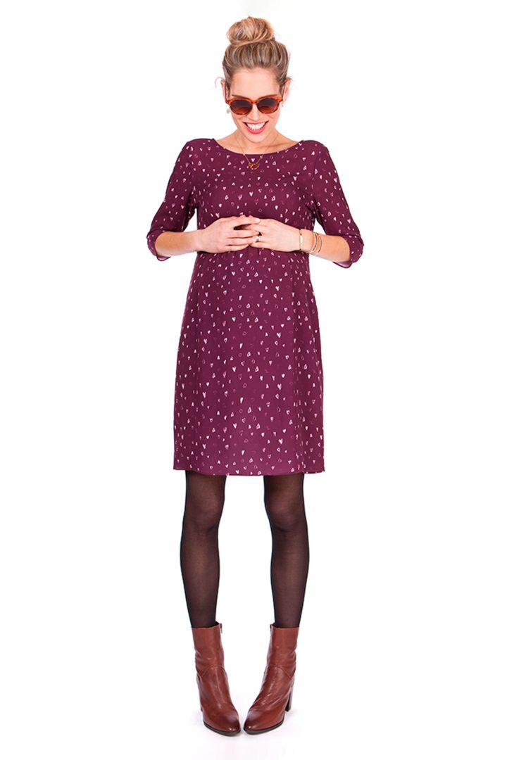 Umstandskleid mit Herzchen-Print