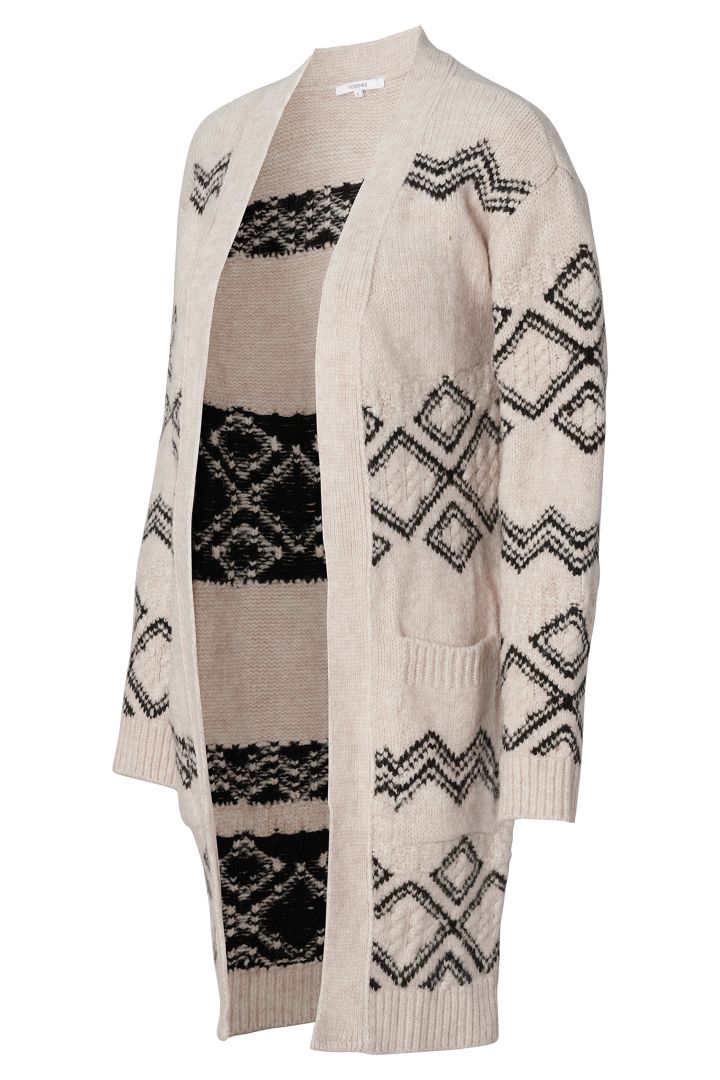 Lange Umstandsstrickjacke im Boho Stil