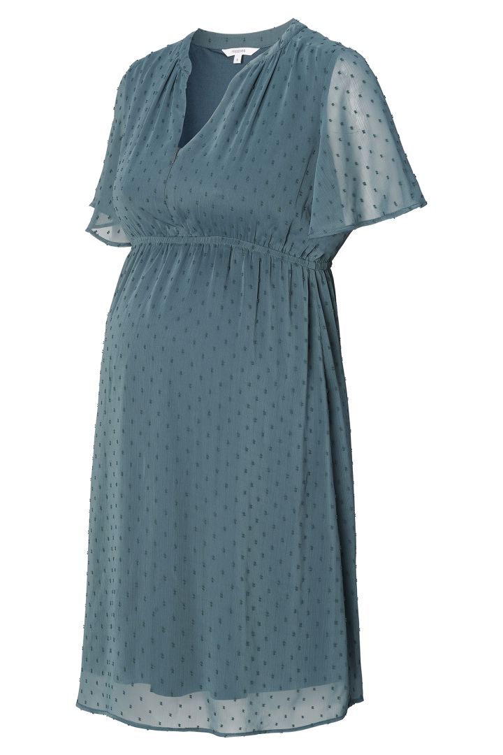 Maternity and Nursing Dress with Cap Sleeves