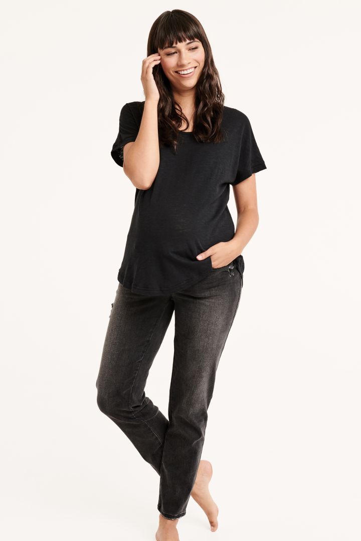 Distressed Umstandsjeans schwarz