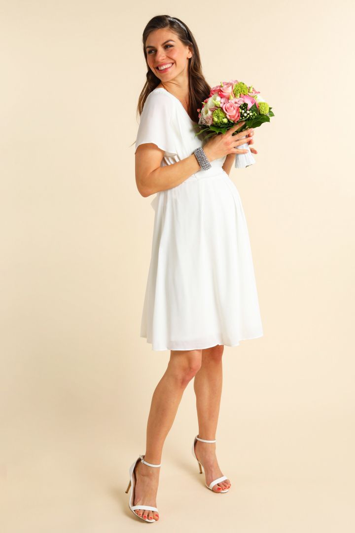 Chiffon Umstandsbrautkleid mit Stillöffnung