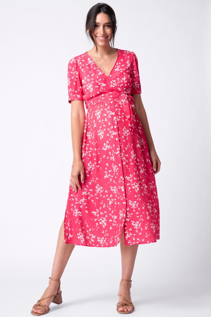 Midi Maternity and Nursing Sress in Wrap Look