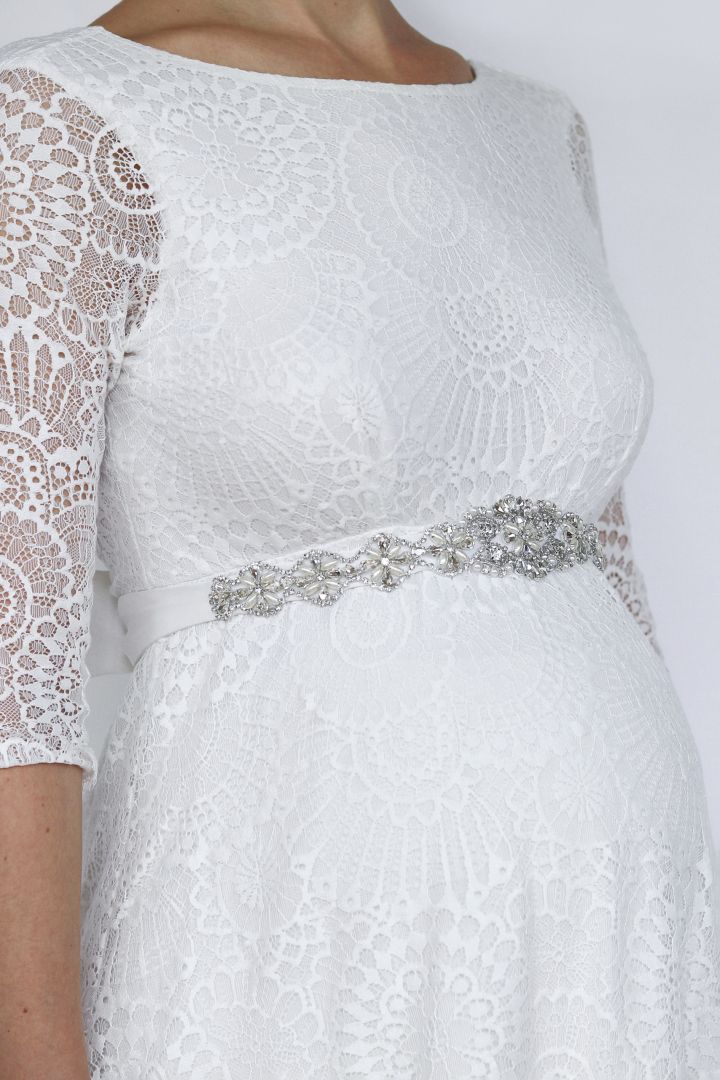 Vintage Wedding Dress Sash ivory