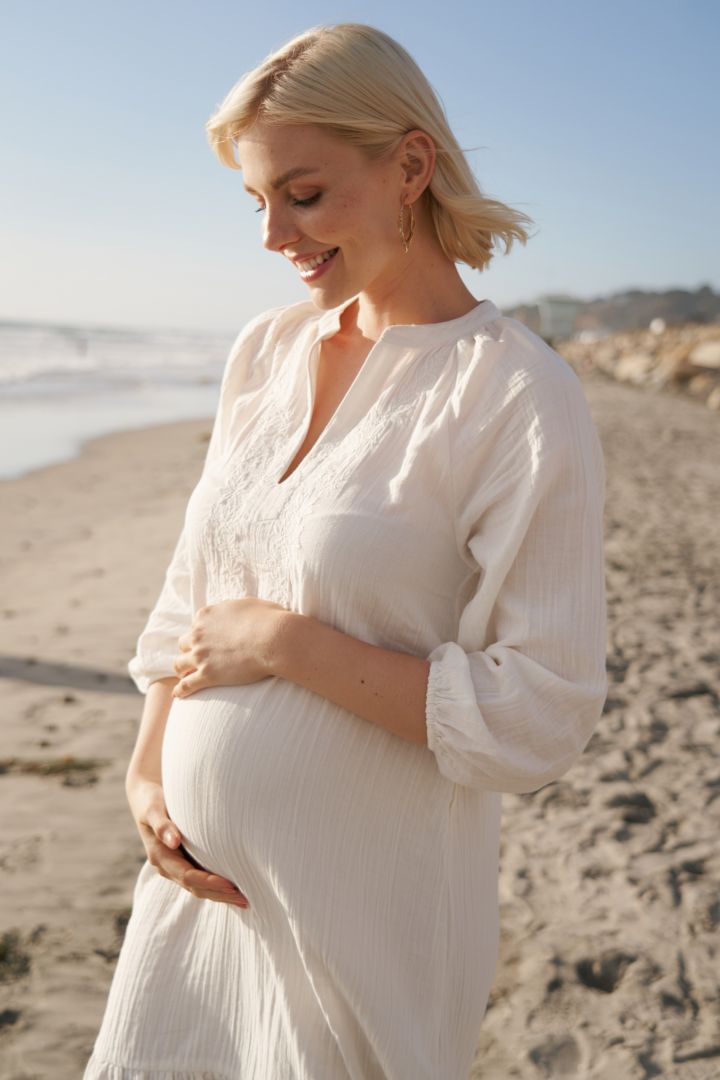 Double Cotton Boho Umstandskleid