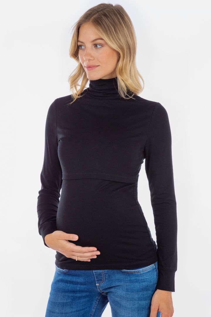 Ecovero Umstands- und Stillshirt mit Rollkragen