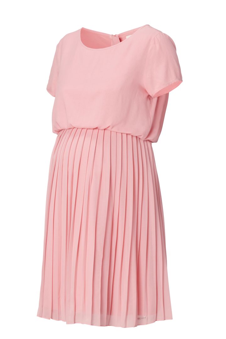 Pleated Maternity and Nursing Dress rose