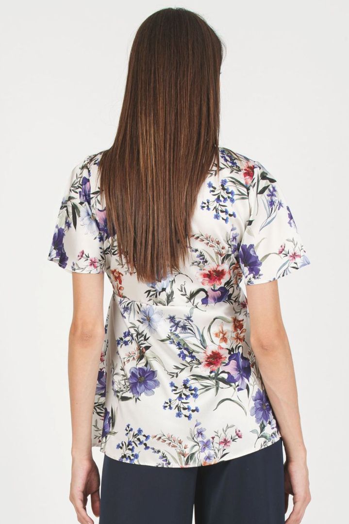 Eco Satin Umstands- und Stillbluse ivory