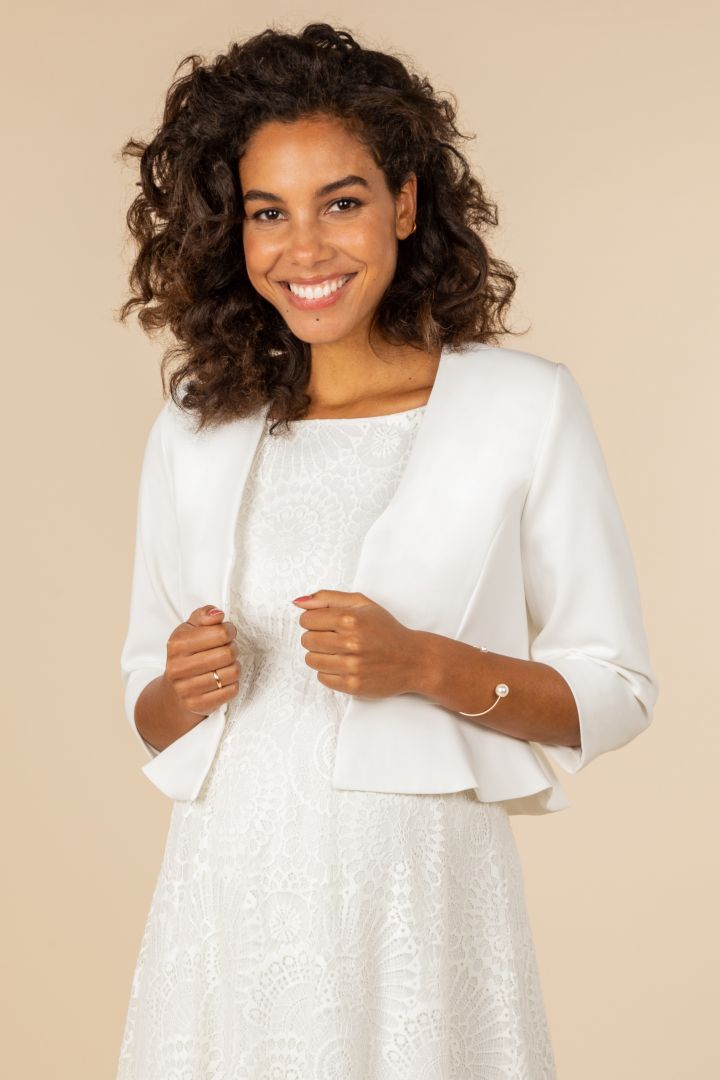 Umstands-Brautjacke mit Schößchen