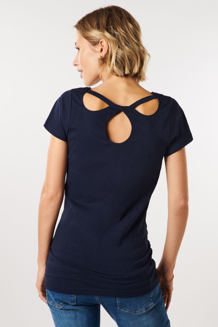 Organic Umstandsshirt mit Rückendetail navy