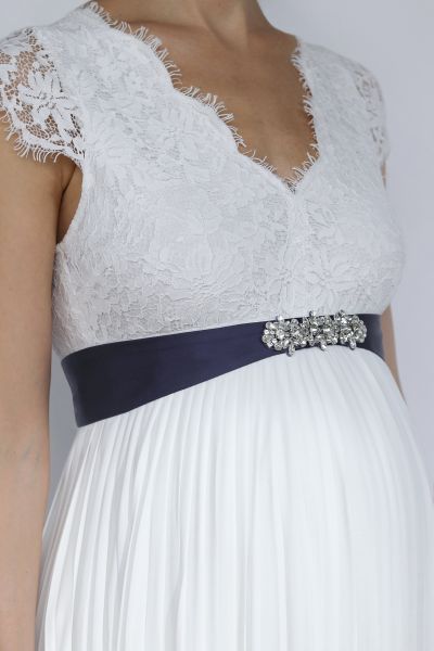 Brautkleid Schärpe mit Blumenverzierung navy