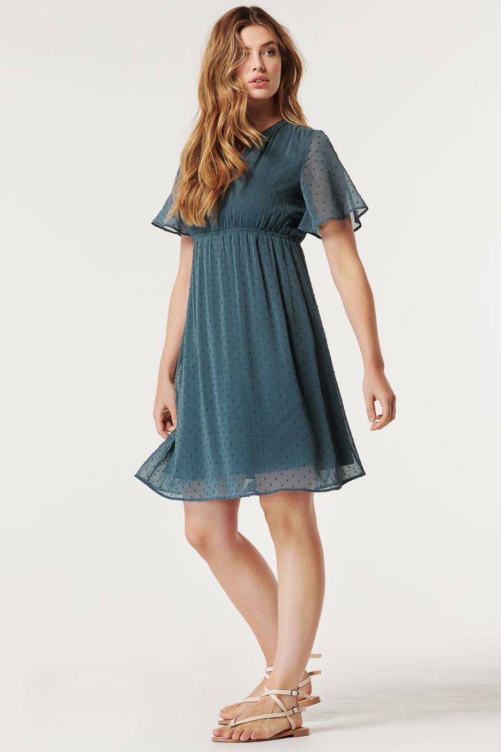Maternity and Nursing Dress with Cap Sleeves