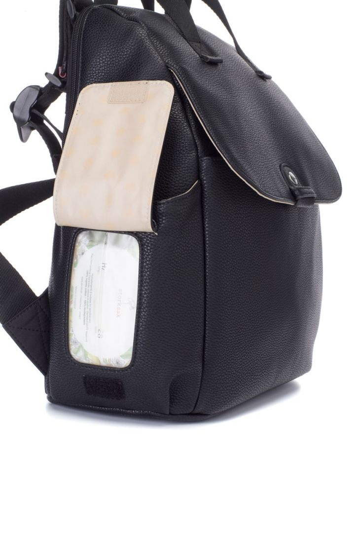 Wickelrucksack aus veganem Kunstleder schwarz