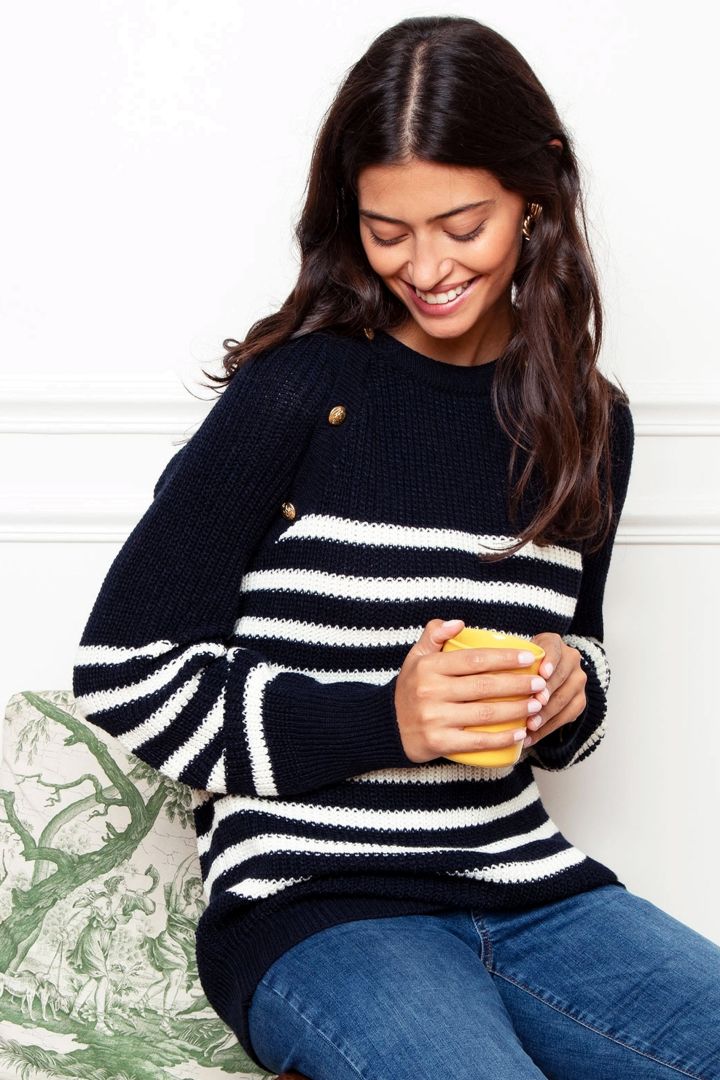 Umstands- und Stillpullover mit Streifen