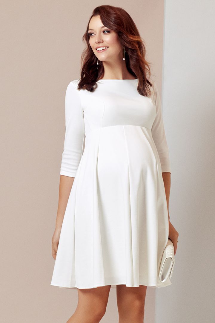 Umstandsbrautkleid mit U-Boot-Ausschnitt