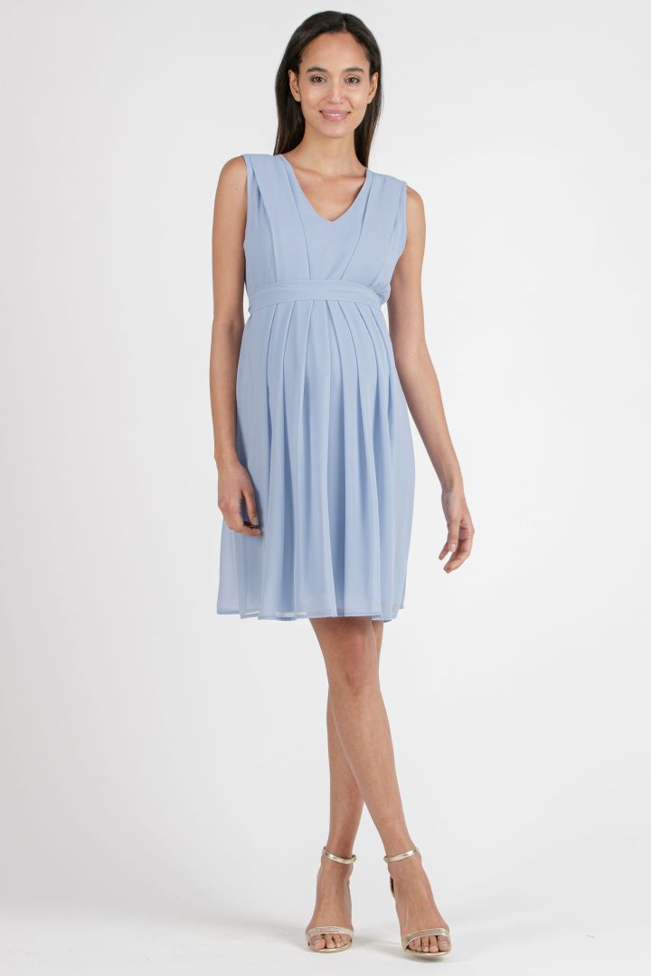 Chiffon Maternity and Nursing Dress light blue