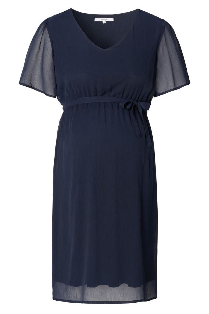 Eco Chiffon Umstandskleid navy