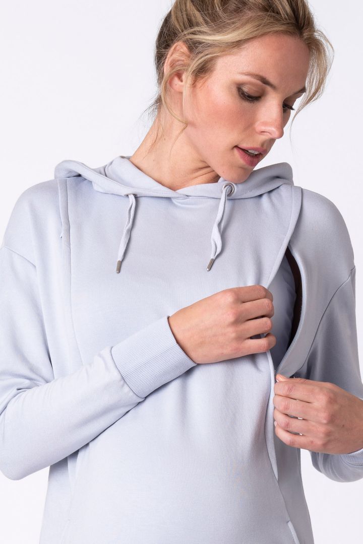 Umstands- und Still-Hoodie hellblau