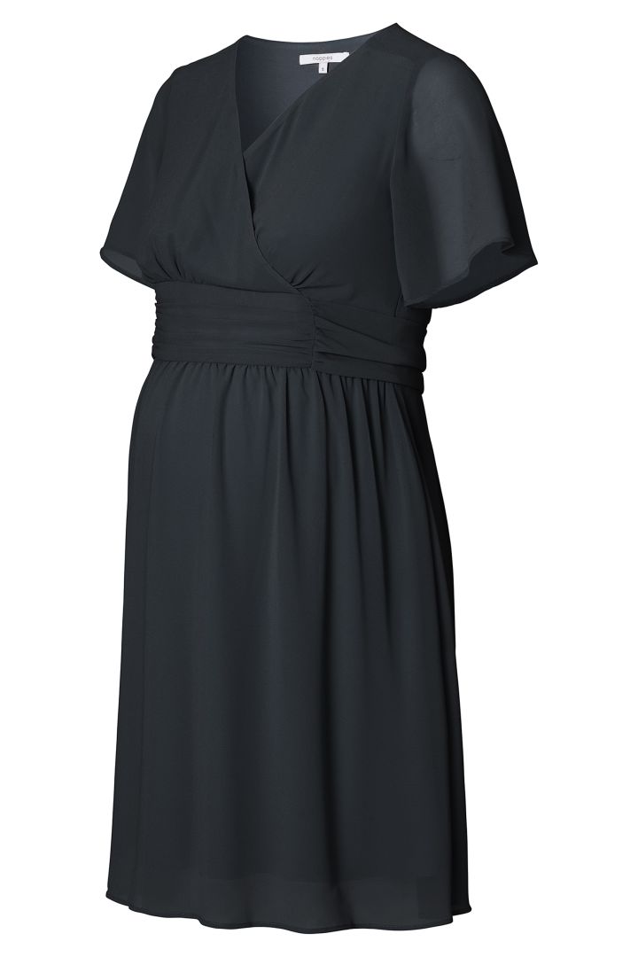 Eco Chiffon Maternity and Nursing Dress navy