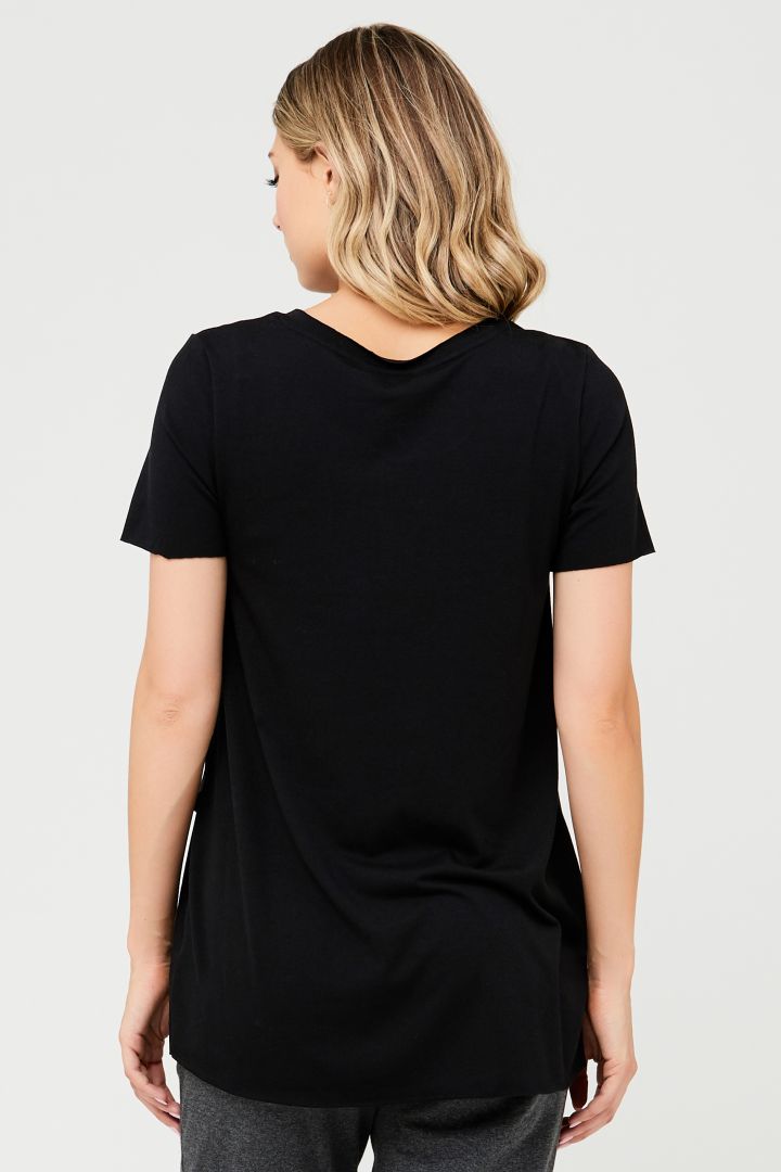 Raw Edge Umstands- und Stillshirt schwarz