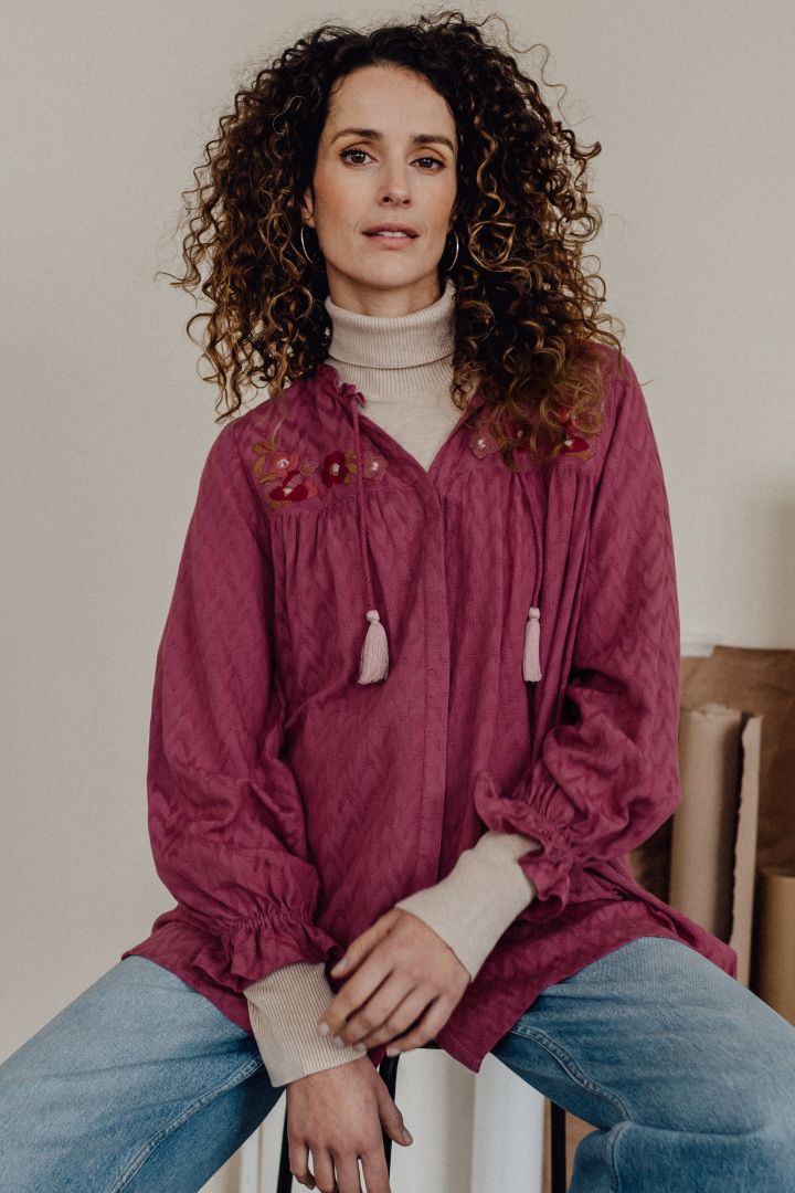 Umstands- und Still-Tunika mit Quasten berry