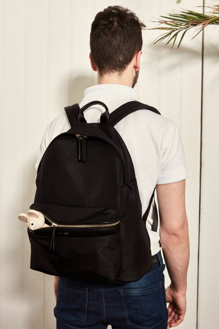 Wickelrucksack Pythonoptik schwarz