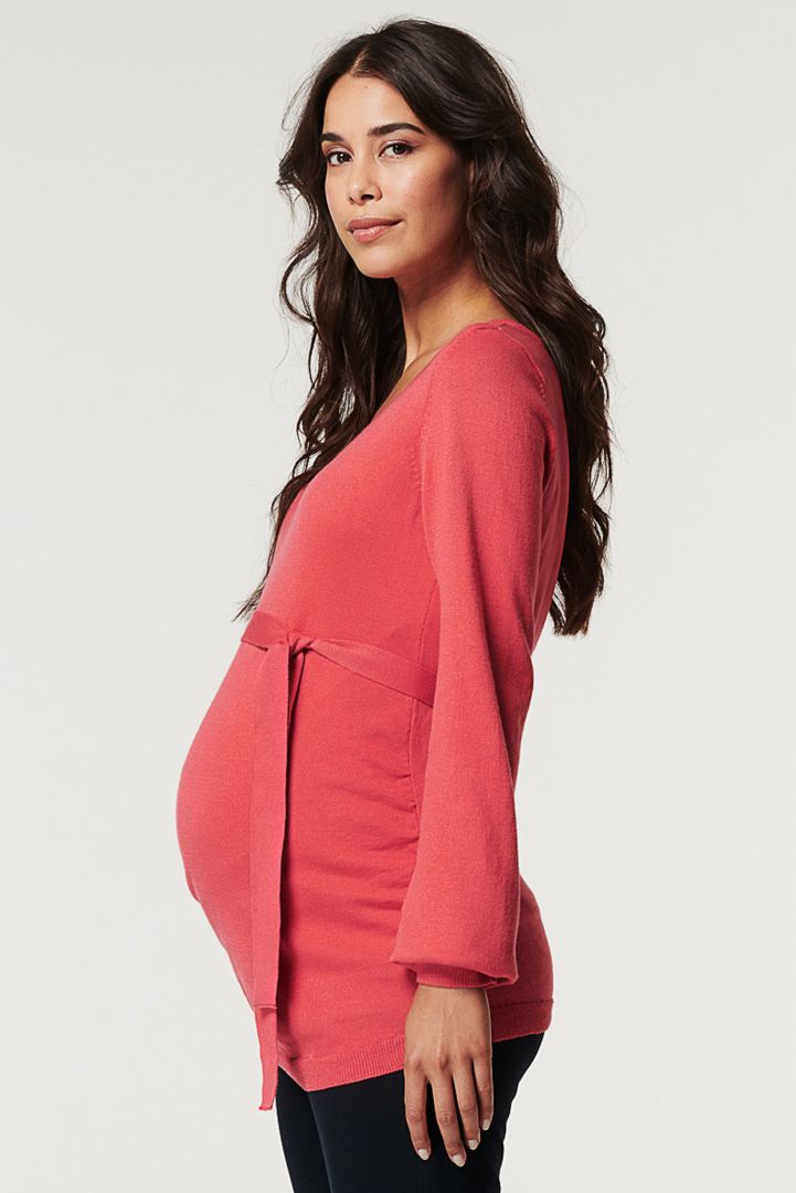 Organic Umstandspullover mit Bindegürtel