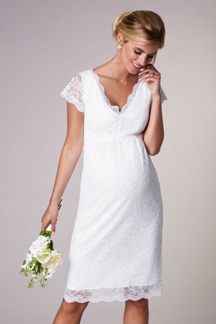 Maternity Wedding Dress with V-Neck