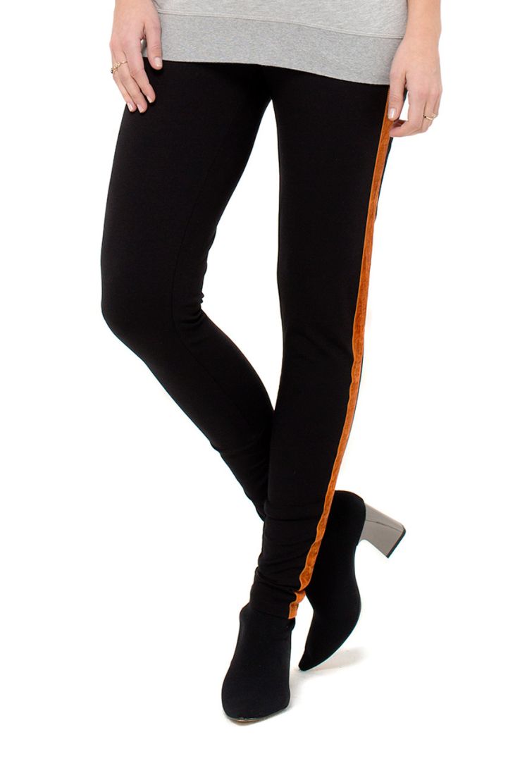 Meternity Trousers with Velvet Stripes