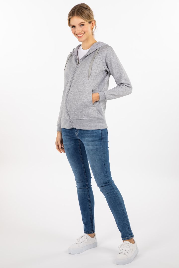 Umstands-Hoodie und Tragejacke hellgrau
