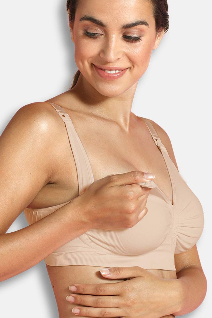Seamless Nursing Bra with Gel Wiring light almond